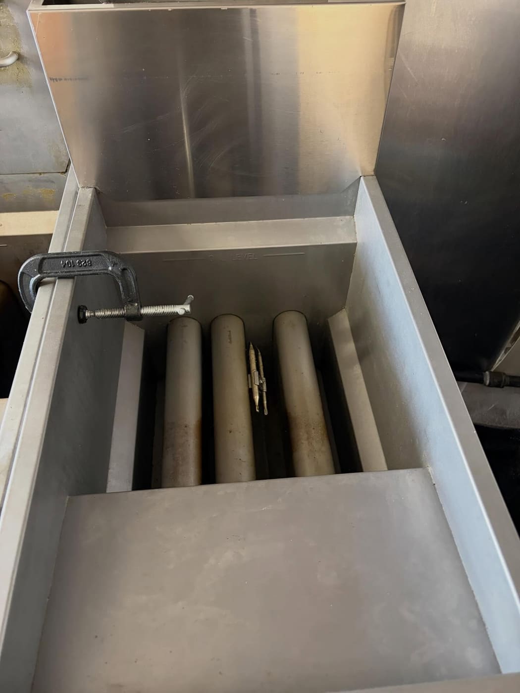 Spotless stainless commercial kitchen equipment